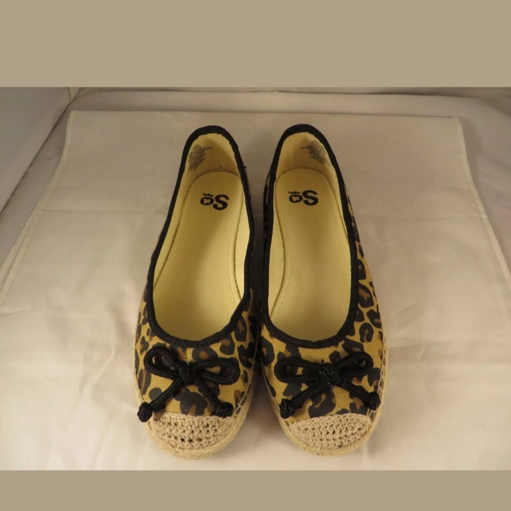 SO Brand Canvas Flats Leopard Animal Print